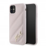 Karl Lagerfeld KLHCN61PQDSMGP Apple iPhone 11 / XR Hardcase Hülle Diagonal Quilted Script, rosa