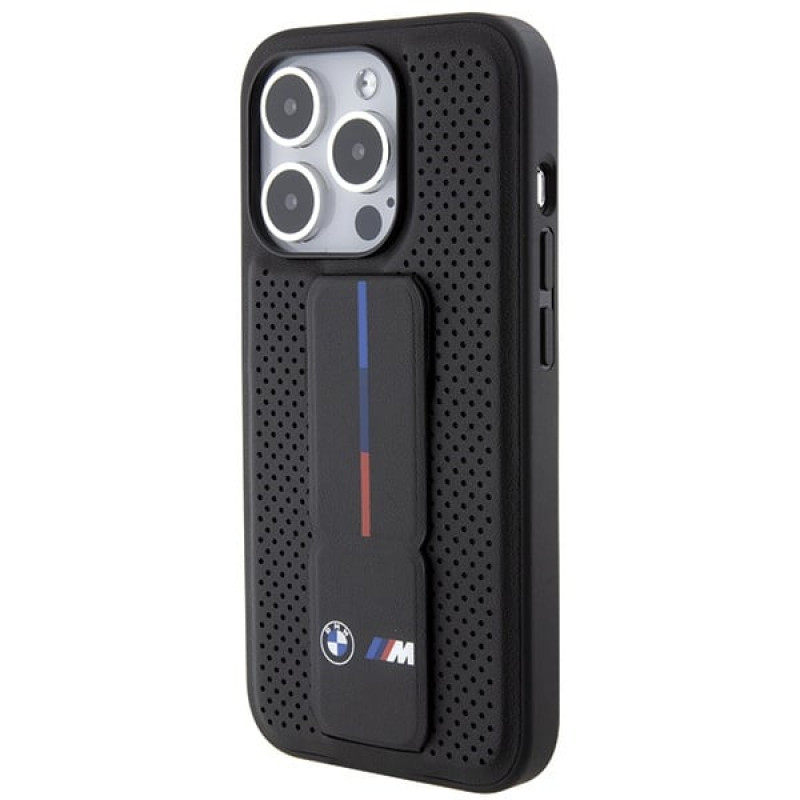 BMW BMHCP15LGSPPRK Apple iPhone 15 Pro Hardcase Grip Stand Smooth & Perforated, schwarz