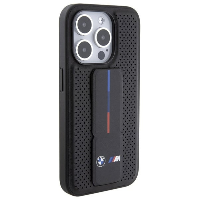 BMW BMHCP15LGSPPRK Apple iPhone 15 Pro Hardcase Grip Stand Smooth & Perforated, schwarz