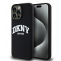 DKNY Apple iPhone 15 Pro Max Hardcase Liquid Silicone White Printed Logo MagSafe, schwarz