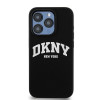 DKNY Apple iPhone 14 Pro Hardcase Liquid Silicone White Printed Logo MagSafe, schwarz