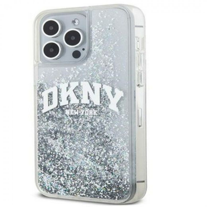 DKNY Apple iPhone 15 Pro Max Hardcase Hülle Liquid Glitter Big Logo