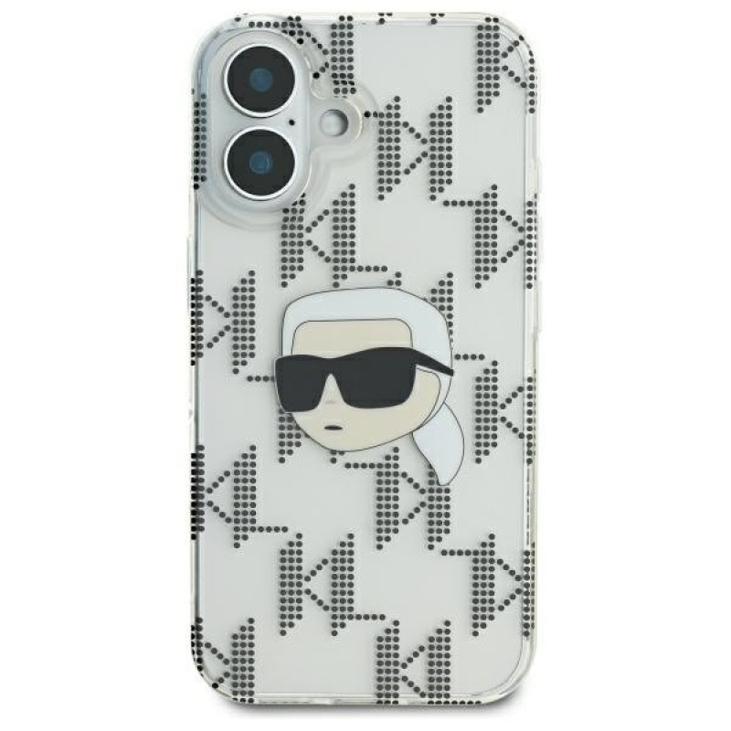 Karl Lagerfeld Apple iPhone 16 Hardcase Hülle IML Karl Head Electroplated, transparent