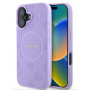 Guess Saffiano Peony Stamp MagSafe Hülle für Apple iPhone 16, lila