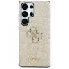 Guess Fixed Glitter Big 4G Metal Logo Hard Case für Samsung Galaxy S25 Ultra, gold