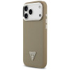 Guess Grained Triangle Logo MagSafe Hard Case für Apple iPhone 17 Pro Max, braun