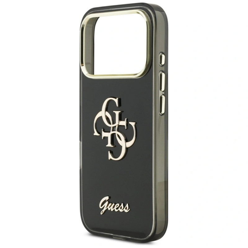 Guess GUE5344 IML 4G Script Metal Hard Case für Apple iPhone 17 Pro Max, schwarz