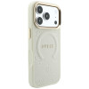 Guess Saffiano Peony & Ring MagSafe Hülle für Apple iPhone 18 Pro / 17 Pro, beige