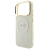 Guess Saffiano Peony & Ring MagSafe Hülle für Apple iPhone 18 Pro / 17 Pro, beige