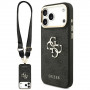 Guess 4G Big 4G Classic Logo Big Strap Metal Buttons Hülle mit Band für Apple iPhone 18 Pro Max / 17 Pro Max, schwarz