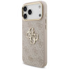 Guess 4G Big 4G Classic Logo Big Strap Metal Buttons Hülle mit Band für Apple iPhone 18 Pro / 17 Pro, pink