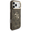 Guess 4G Big 4G Classic Logo Big Strap Metal Buttons Hülle mit Band für Apple iPhone 18 Pro Max / 17 Pro Max, braun