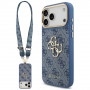 Guess 4G Big 4G Classic Logo Big Strap Metal Buttons Hülle mit Band für Apple iPhone 18 Pro Max / 17 Pro Max, blau