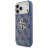 Guess 4G Big 4G Classic Logo Big Strap Metal Buttons Hülle mit Band für Apple iPhone 18 Pro Max / 17 Pro Max, blau