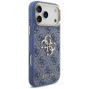 Guess 4G Big 4G Classic Logo Big Strap Metal Buttons Hülle mit Band für Apple iPhone 18 Pro Max / 17 Pro Max, blau