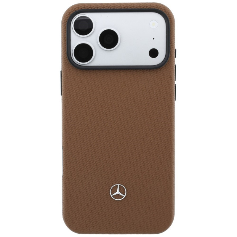 Mercedes-Benz Grill Pattern Leder MagSafe Hülle und Kartenetui Set für Apple iPhone 18 Pro Max / 17 Pro Max, camel