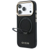 Guess Ring Stand 360 Grained Classic Logo MagSafe Hülle für Apple iPhone 18 Pro / 17 Pro, schwarz