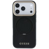 Guess Ring Stand 360 Grained Classic Logo MagSafe Hülle für Apple iPhone 18 Pro / 17 Pro, schwarz