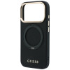 Guess Ring Stand 360 Grained Classic Logo MagSafe Hülle für Apple iPhone 18 Pro / 17 Pro, schwarz