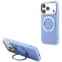 Guess Ring Stand 360 Grained Classic Logo MagSafe Hülle für Apple iPhone 18 Pro Max / 17 Pro Max, hellblau