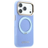 Guess Ring Stand 360 Grained Classic Logo MagSafe Hülle für Apple iPhone 18 Pro Max / 17 Pro Max, hellblau