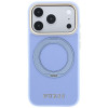 Guess Ring Stand 360 Grained Classic Logo MagSafe Hülle für Apple iPhone 18 Pro / 17 Pro, hellblau