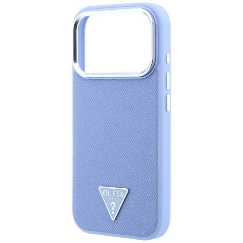 Guess Grained Triangle Logo MagSafe Hardcase für Apple iPhone 18 Pro / 17 Pro, blau