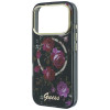 Guess GUE6042 IML Glitter Blossom Roses MagSafe Hardcase für Apple iPhone 18 Pro Max / 17 Pro Max, schwarz