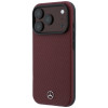 Mercedes-Benz Grill Pattern Leder MagSafe Hülle und Kartenetui-Set für Apple iPhone 18 Pro / 17 Pro, burgunderrot