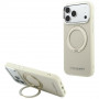 Karl Lagerfeld Ring Stand 360 Saffiano Classic Logo MagSafe Hülle für Apple iPhone 18 Pro / 17 Pro, Beige