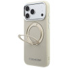 Karl Lagerfeld Ring Stand 360 Saffiano Classic Logo MagSafe Hülle für Apple iPhone 18 Pro / 17 Pro, Beige