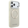 Karl Lagerfeld Ring Stand 360 Saffiano Classic Logo MagSafe Hülle für Apple iPhone 18 Pro / 17 Pro, Beige