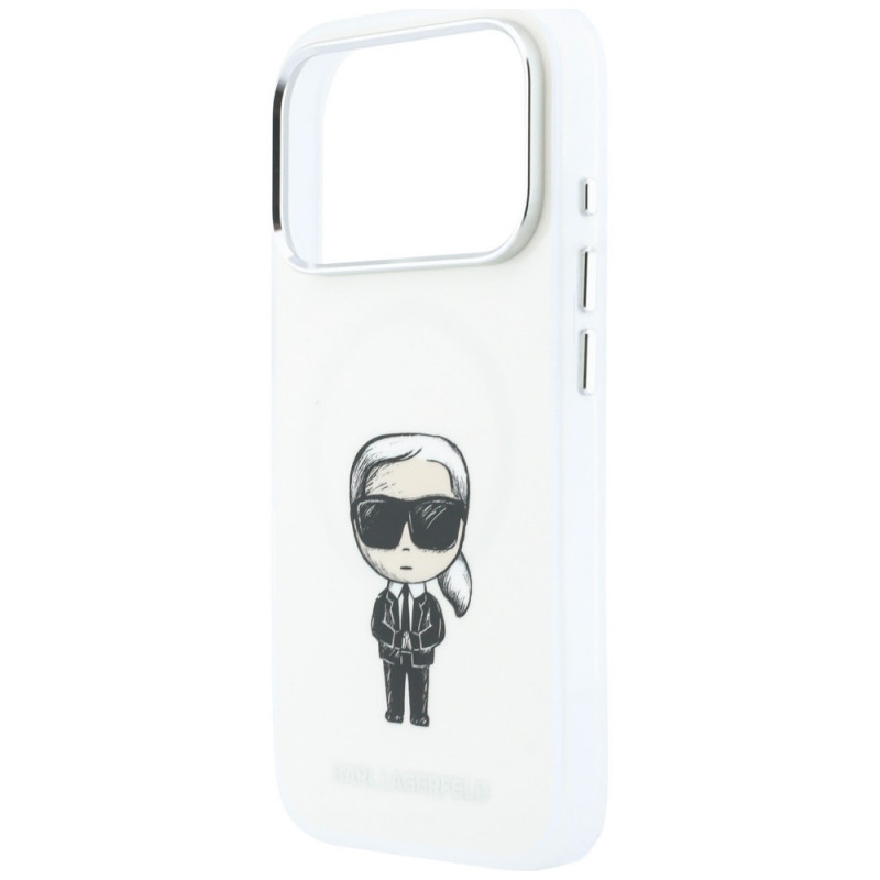 Karl Lagerfeld IML Ikonik Sketch Print MagSafe Hülle für Apple iPhone 18 Pro Max / 17 Pro Max, Beige (KLD22794)