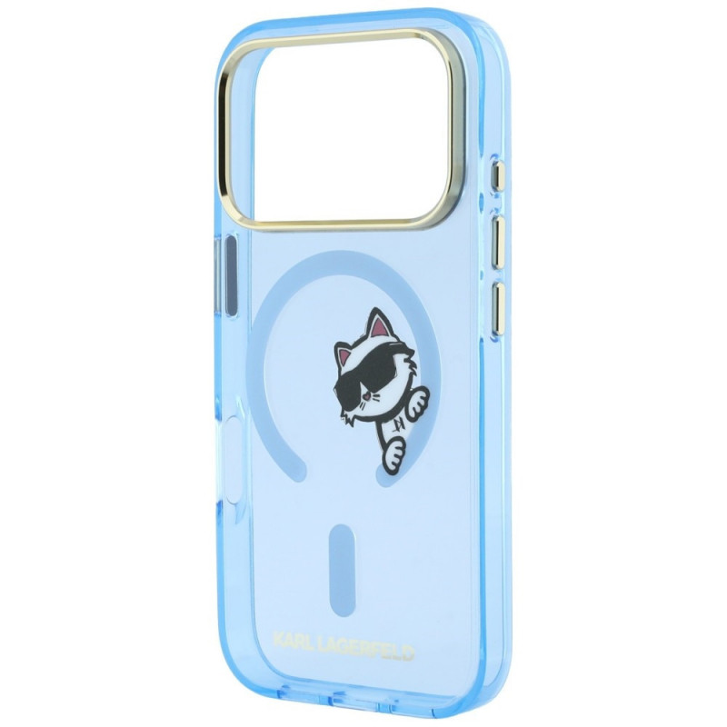 Karl Lagerfeld Peekaboo Logo MagSafe Hülle für Apple iPhone 18 Pro Max / 17 Pro Max, Blau