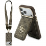 Guess 4G Hülle mit Wallet und Lanyard, MagSafe, für Apple iPhone 18 Pro / 17 Pro, braun