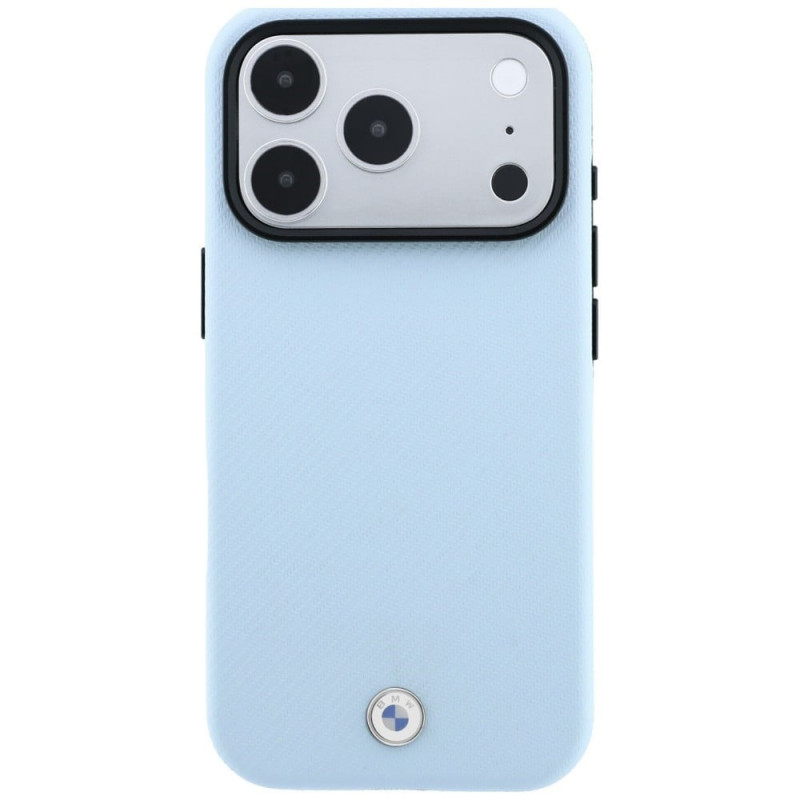 BMW Kevlar Metal Logo MagSafe Hülle für Apple iPhone 18 Pro Max / 17 Pro Max, blau