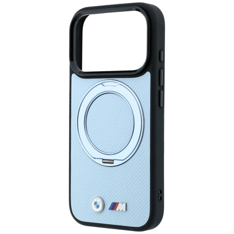 BMW Kevlar Ring Stand 360 MagSafe Hülle für Apple iPhone 18 Pro Max / 17 Pro Max, blau