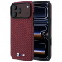 BMW M Carbon Printed Ring MagSafe Hülle für Apple iPhone 18 Pro / 17 Pro, burgund
