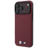 BMW M Carbon Printed Ring MagSafe Hülle für Apple iPhone 18 Pro / 17 Pro, burgund