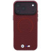 BMW M Carbon Printed Ring MagSafe Hülle für Apple iPhone 18 Pro / 17 Pro, burgund