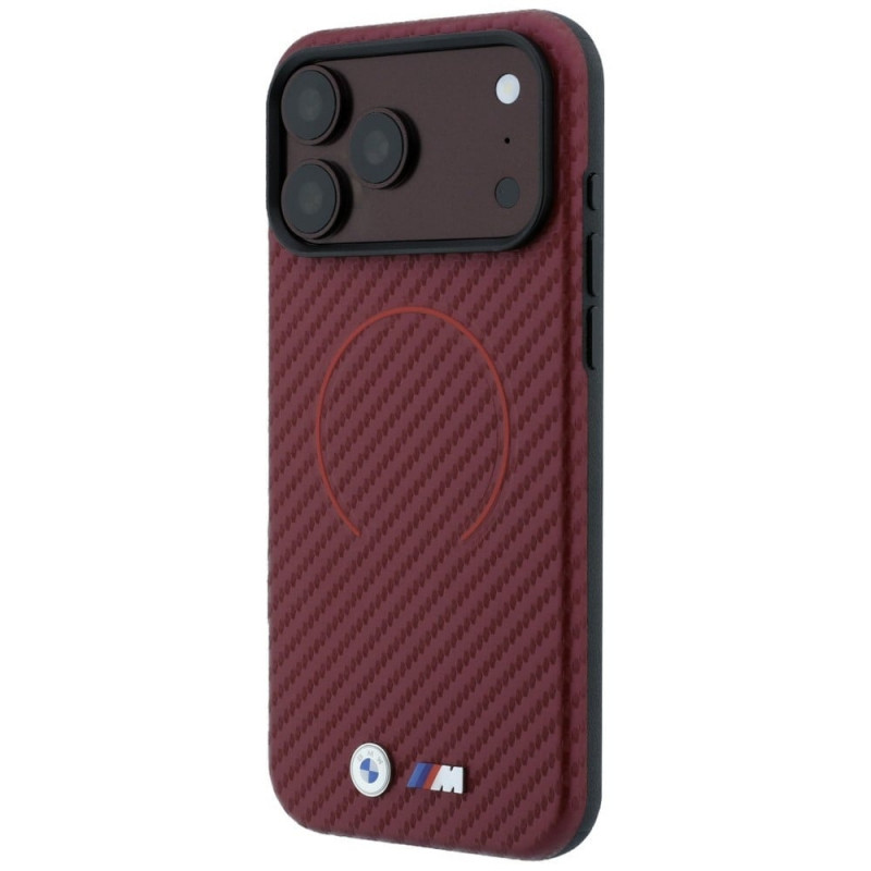 BMW M Carbon Printed Ring MagSafe Hülle für Apple iPhone 18 Pro Max / 17 Pro Max, rot