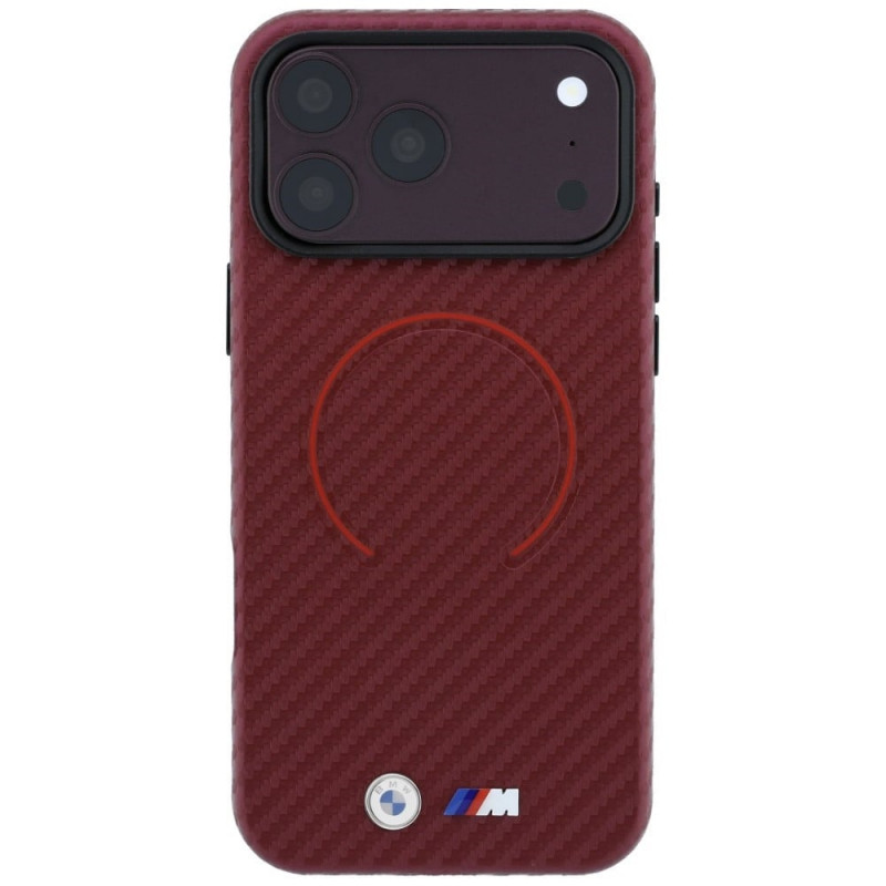 BMW M Carbon Printed Ring MagSafe Hülle für Apple iPhone 18 Pro Max / 17 Pro Max, rot
