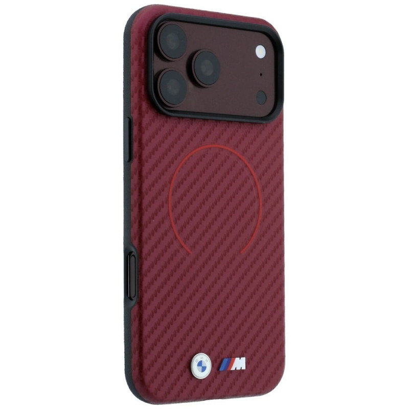 BMW M Carbon Printed Ring MagSafe Hülle für Apple iPhone 18 Pro Max / 17 Pro Max, rot
