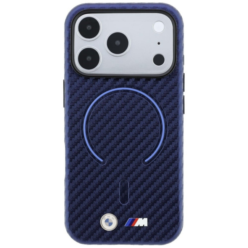 BMW M Carbon Printed Ring MagSafe Hülle für Apple iPhone 18 Pro Max / 17 Pro Max, navyblau