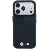 BMW M Quadrille Kevlar Metal Logo MagSafe Hülle für Apple iPhone 18 Pro Max / 17 Pro Max, navy blue
