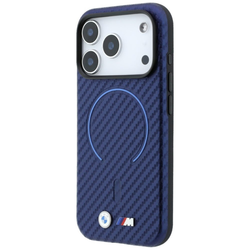 BMW M Carbon Printed Ring MagSafe Hülle für Apple iPhone 18 Pro / 17 Pro, navy blue