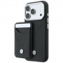 BMW Quilted Pattern Metal Logo Hülle und Wallet-Set für Apple iPhone 18 Pro / 17 Pro, schwarz