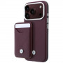 BMW Quilted Pattern Metal Logo Hülle und Wallet-Set für Apple iPhone 18 Pro / 17 Pro, burgund