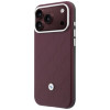 BMW Quilted Pattern Metal Logo Hülle und Wallet-Set für Apple iPhone 18 Pro / 17 Pro, burgund