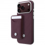 BMW Quilted Pattern Metal Logo Hülle und Wallet-Set für Apple iPhone 18 Pro Max / 17 Pro Max, burgundy